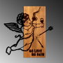 Wallity Wine & Eros - Escultura de pared de madera y metal en nogal y negro